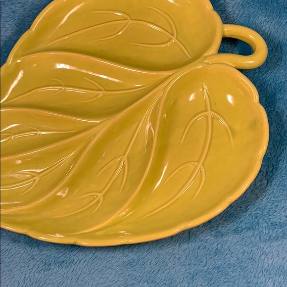Retro Pottery LEAF Serving Tray CANDY DISH Vintage BOWL 1970s Mid-Century Modern - Picture 8 of 13